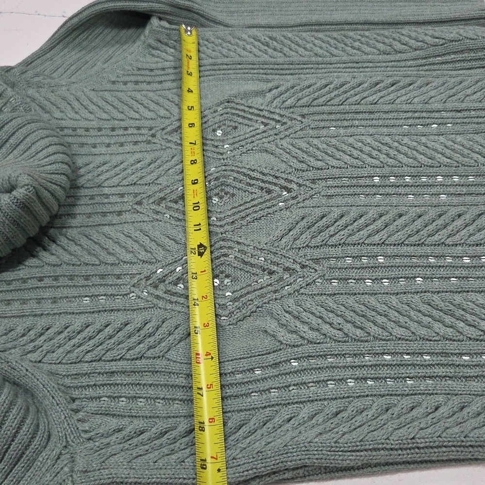 Talbots Green Knit Sweater with Embellishments 1XP Gentle Used - Picture 7 of 8